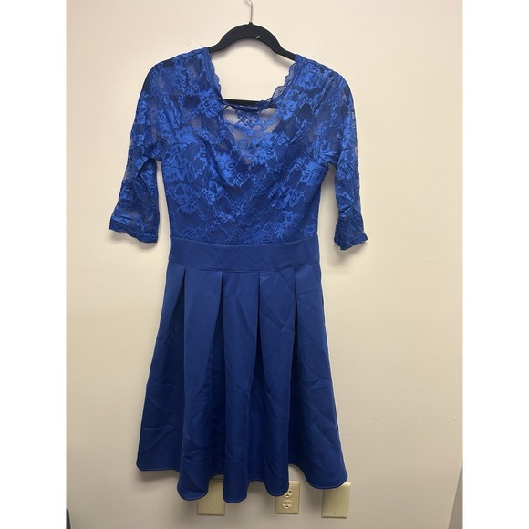 Miusol Dresses & Skirts - MIUSOL Black Lace Evening Dress 3/4 Sleeve Midi Gown Size S New With Tags